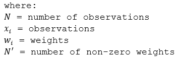 Variables de la desviación estándar ponderada