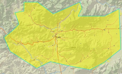 Mapa que identifica cómo fluirán los alumnos a través del paisaje para llegar a un colegio