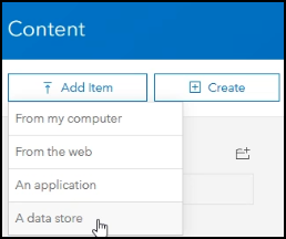 Agregue el almacén en la nube como elemento de data store en el portal.