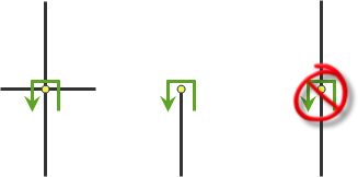 Permitido sólo en intersecciones y calles sin salida: Permitido sólo en intersecciones y calles sin salida: