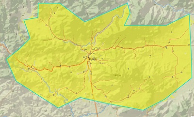Mapa que identifica cómo fluirán los alumnos a través del paisaje para llegar a un colegio
