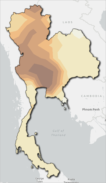 Mapa de calidad del aire de Tailandia Mapa de calidad del aire de Tailandia