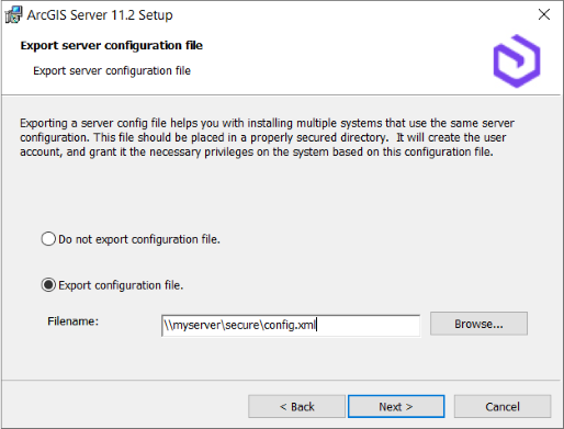 Exportar un archivo de configuración del servidor.